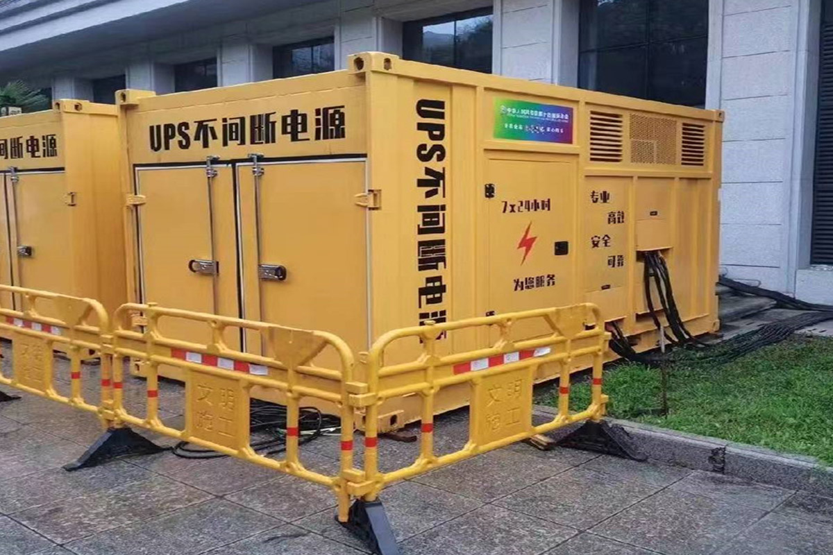 寒亭发电机租赁施工现场